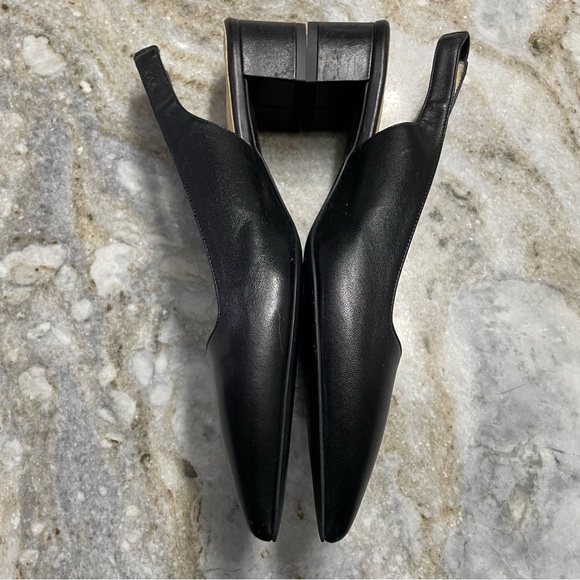 Everlane The Editor Slingback Heel Black Leather Size 10 - Picture 6 of 9